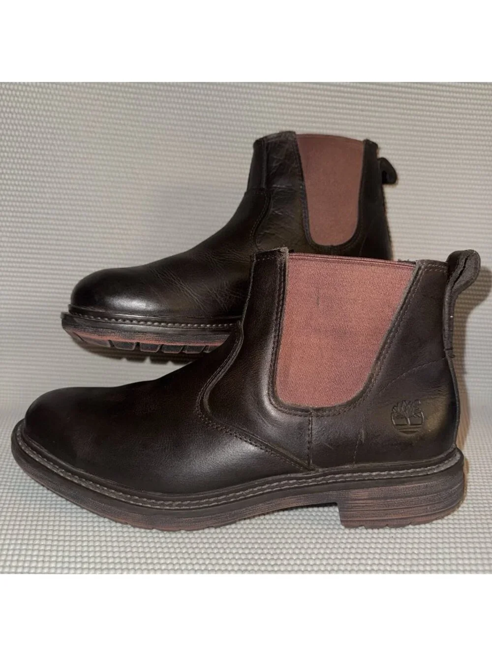 Timberland Vintage Side Brown Leather Laceless Chelsea Boots Men’s Size 9